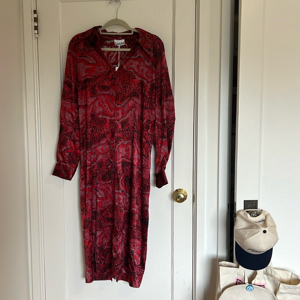 NWT Ganni Snake Print Dress